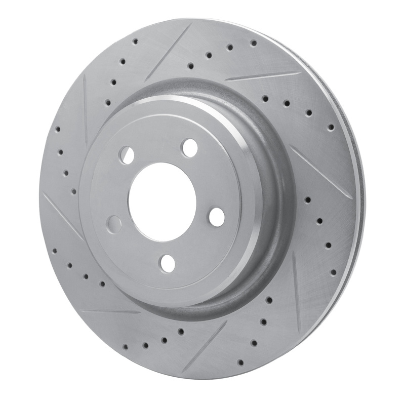 Dodge Magnum Brake Rotor (1) - Rear Left - R1 Concepts - Drilled & Slotted - Silver - `06-`23